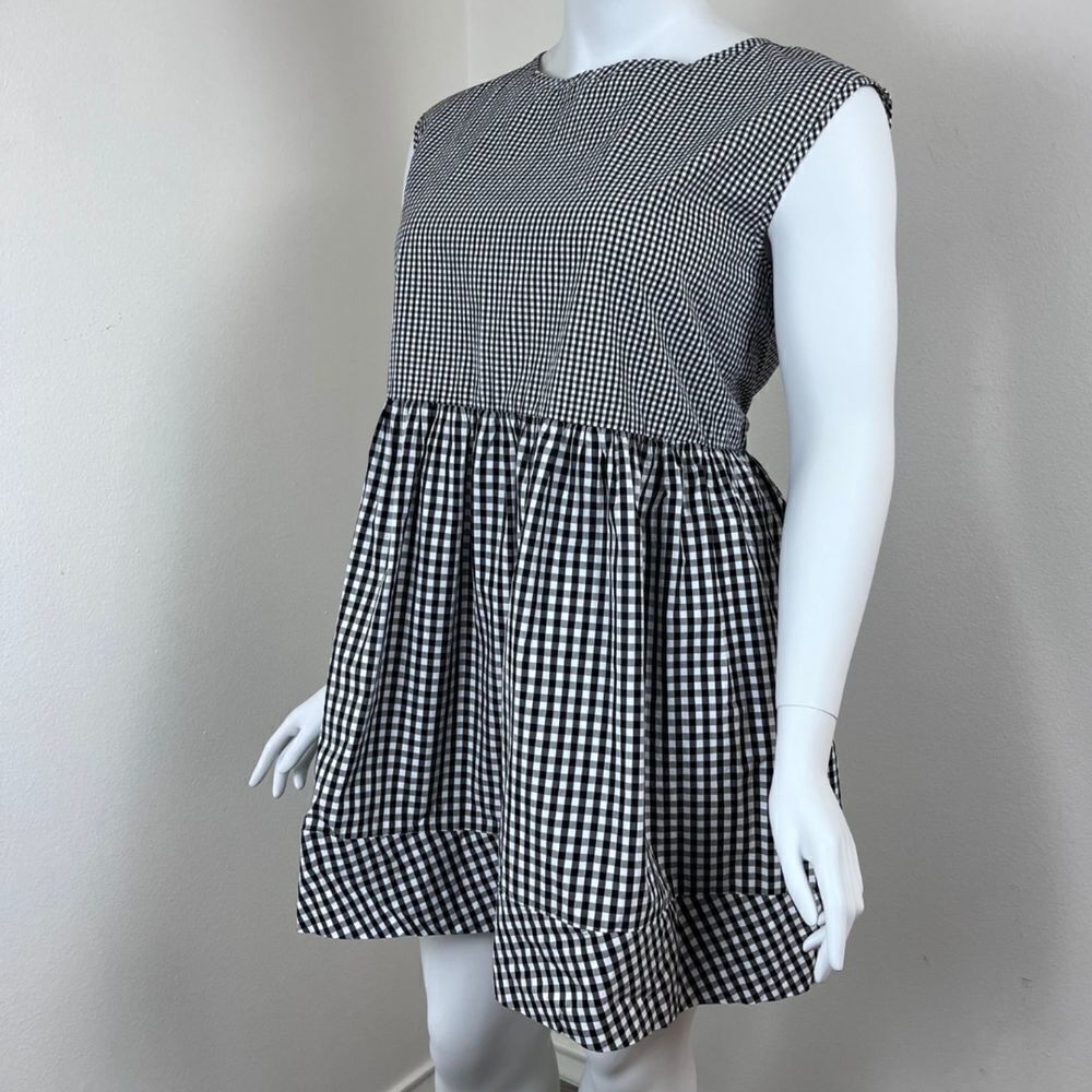 Madewell Women Size L Crepe Gingham Cotton Fit & Flare Baby Doll Mini NEW Dress - Picture 12 of 17